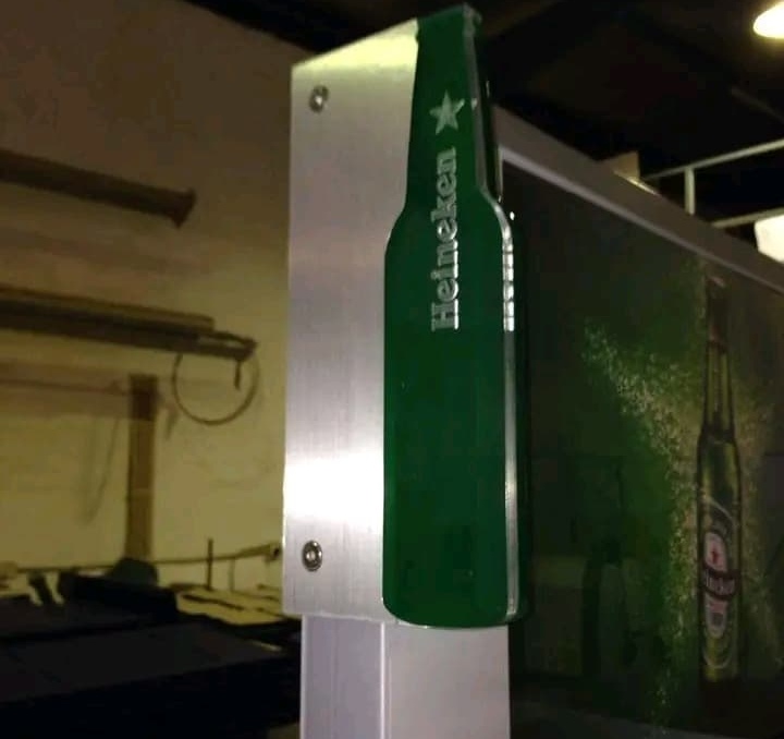 Heineken Fabricated Metallic Branding Detail