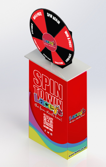 Spin and Win Retail Activation Stand Technical Drawing